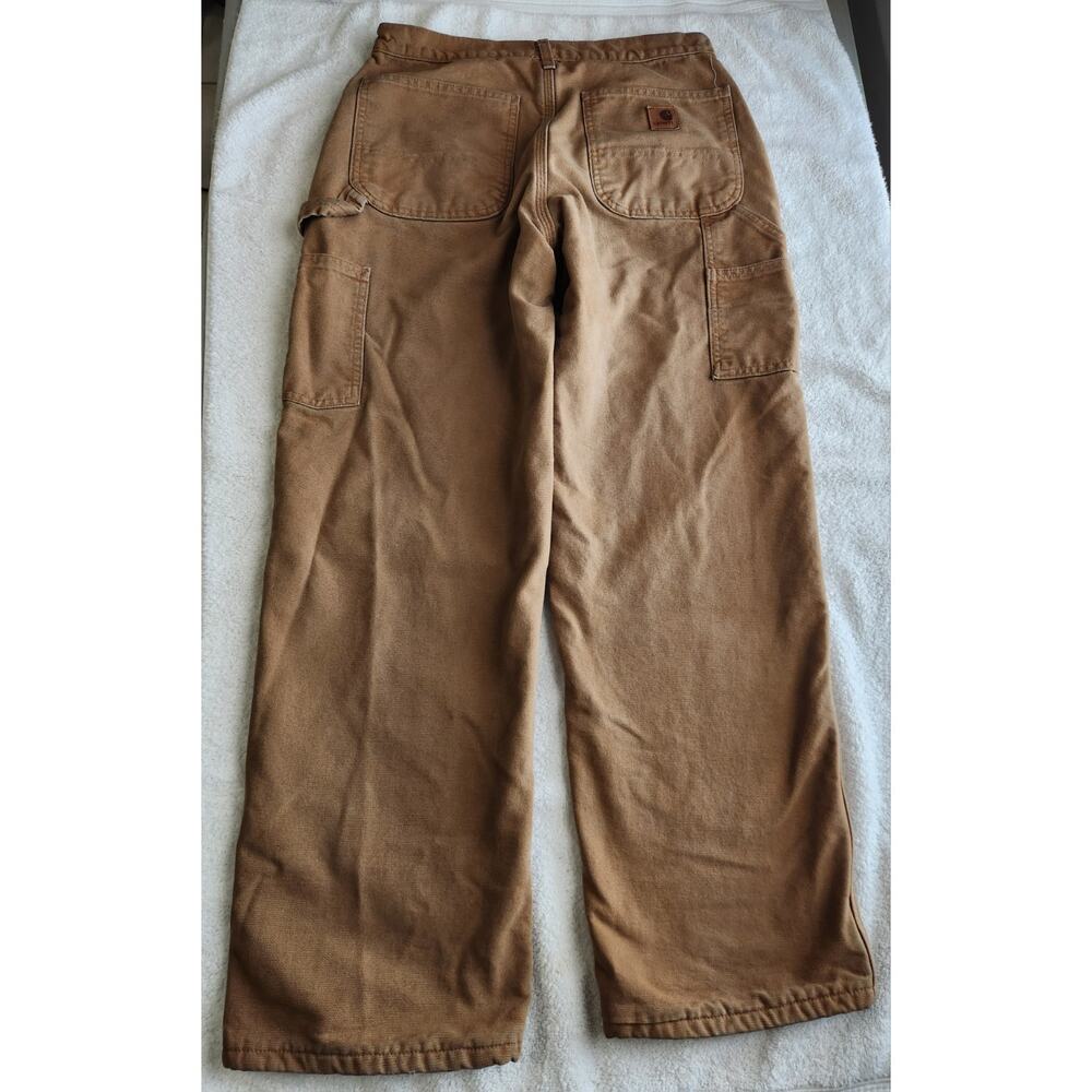Carhartt Dungaree Fit Carpenter Pants 31x30 Brown Workwear Canvas Utility - Picture 4 of 10